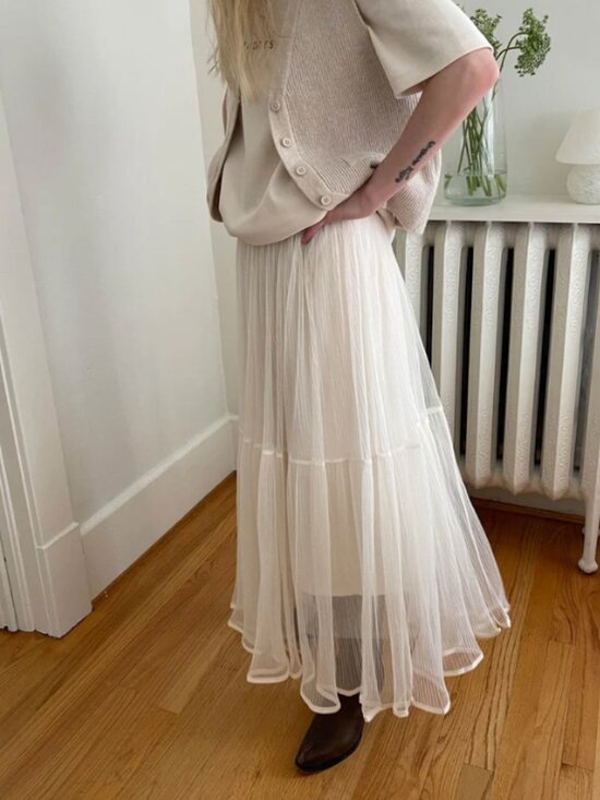 OAK + FORT Dresses & Skirts - Oak and Fort Sheer Overlay Skirt NWOT